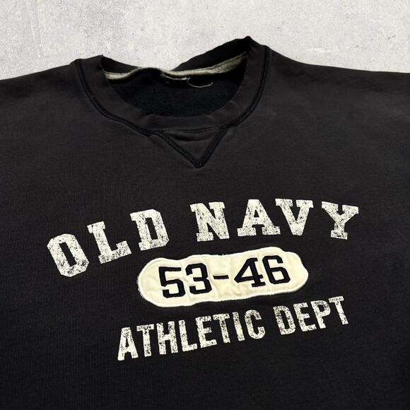 ★ Vintage Old Navy Big Printed Spellout Logo Crewneck Sweatshirt ★ - Picture 3 of 7